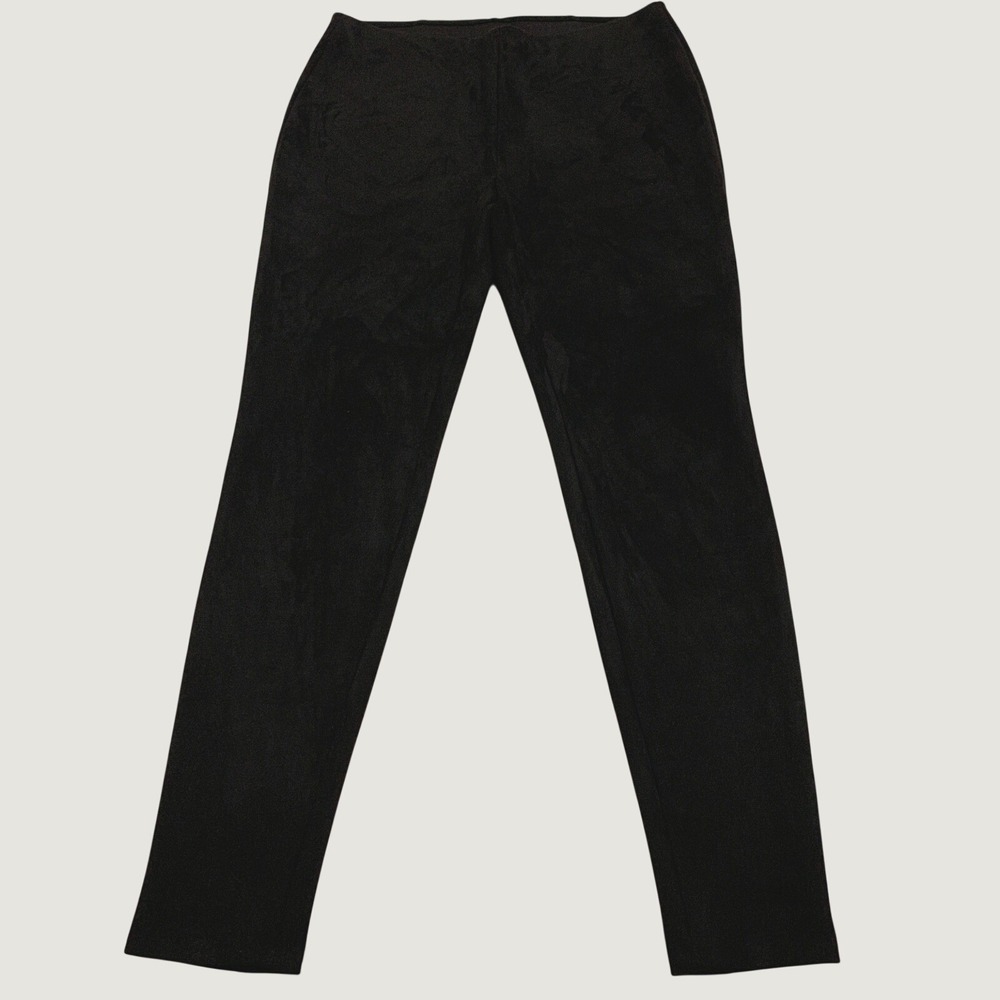 Chico's Faux Suede Leggings Pant Women 2T L/12T Black Slim Fit Pull On High Rise
